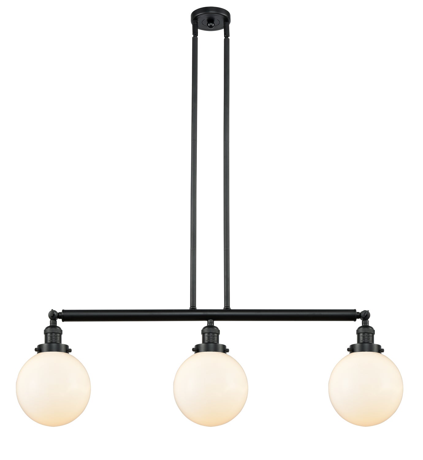 Innovations - 213-BK-G201-8 - Three Light Island Pendant - Franklin Restoration - Matte Black