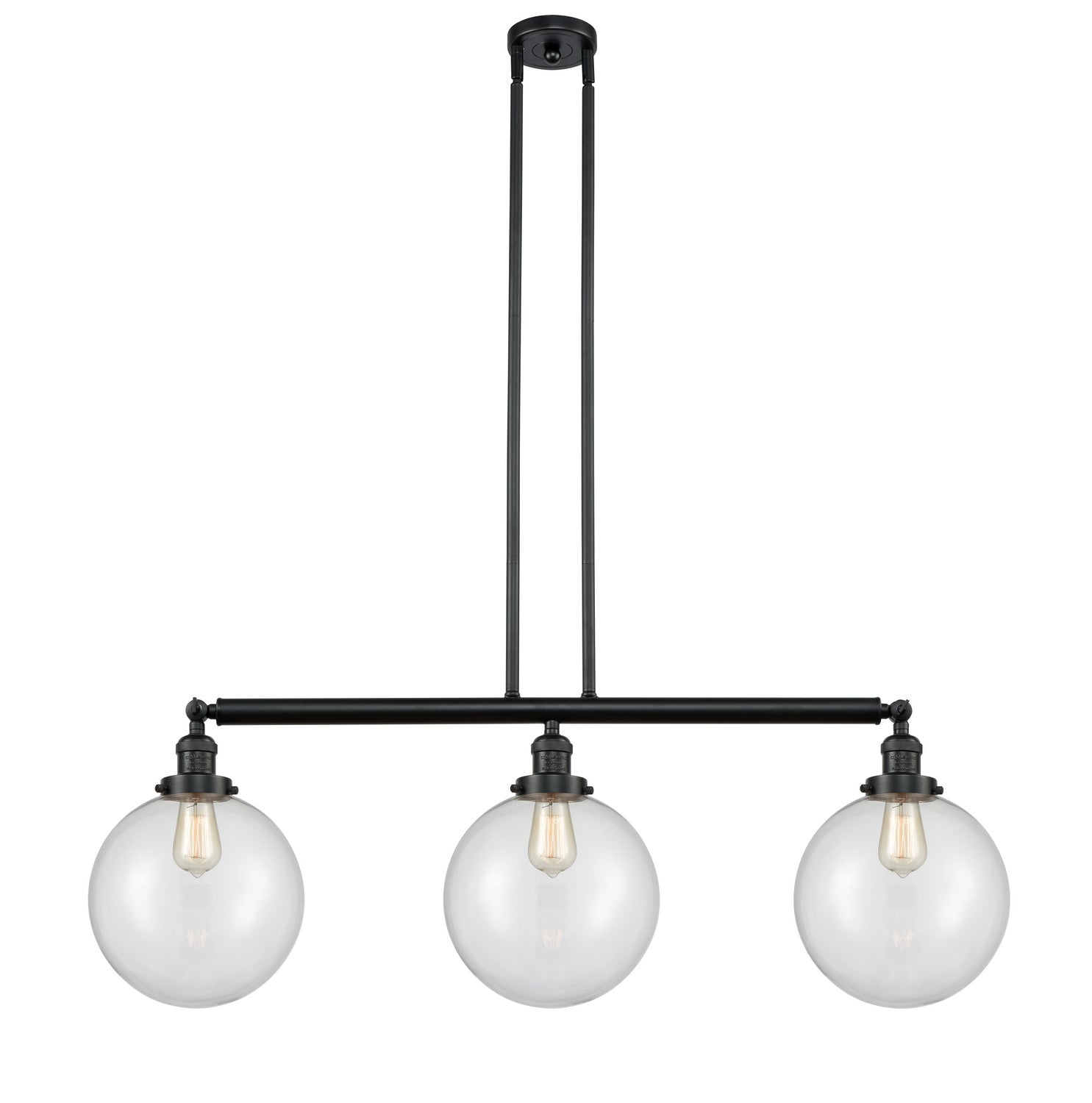 Innovations - 213-BK-G202-10 - Three Light Island Pendant - Franklin Restoration - Matte Black