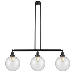 Innovations - 213-BK-G204-10 - Three Light Island Pendant - Franklin Restoration - Matte Black