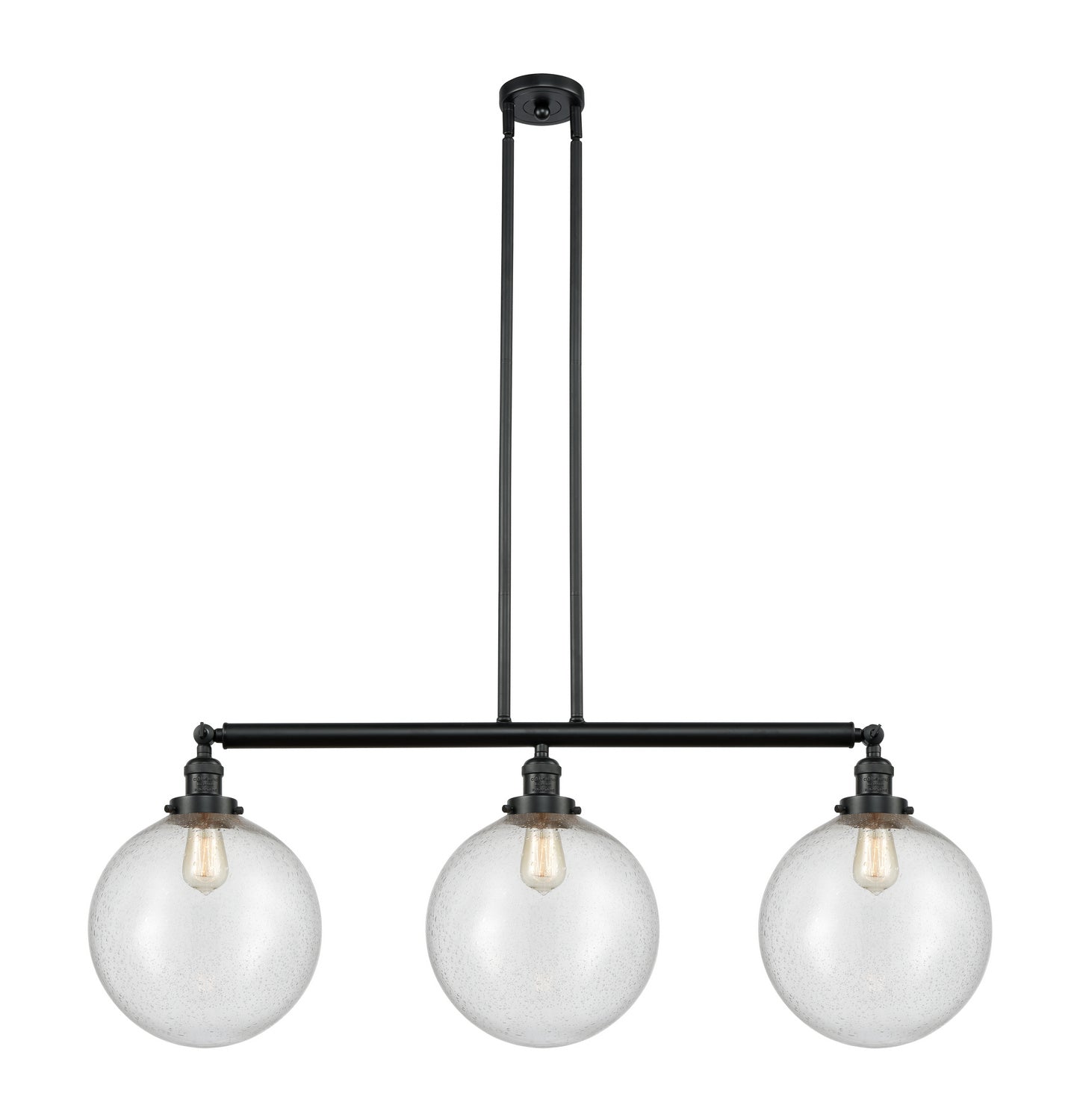 Innovations - 213-BK-G204-12 - Three Light Island Pendant - Franklin Restoration - Matte Black