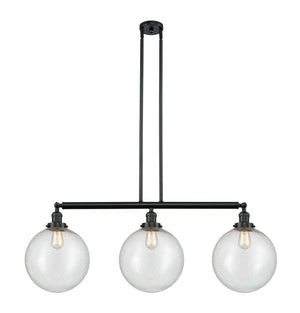 Innovations - 213-BK-G204-12 - Three Light Island Pendant - Franklin Restoration - Matte Black