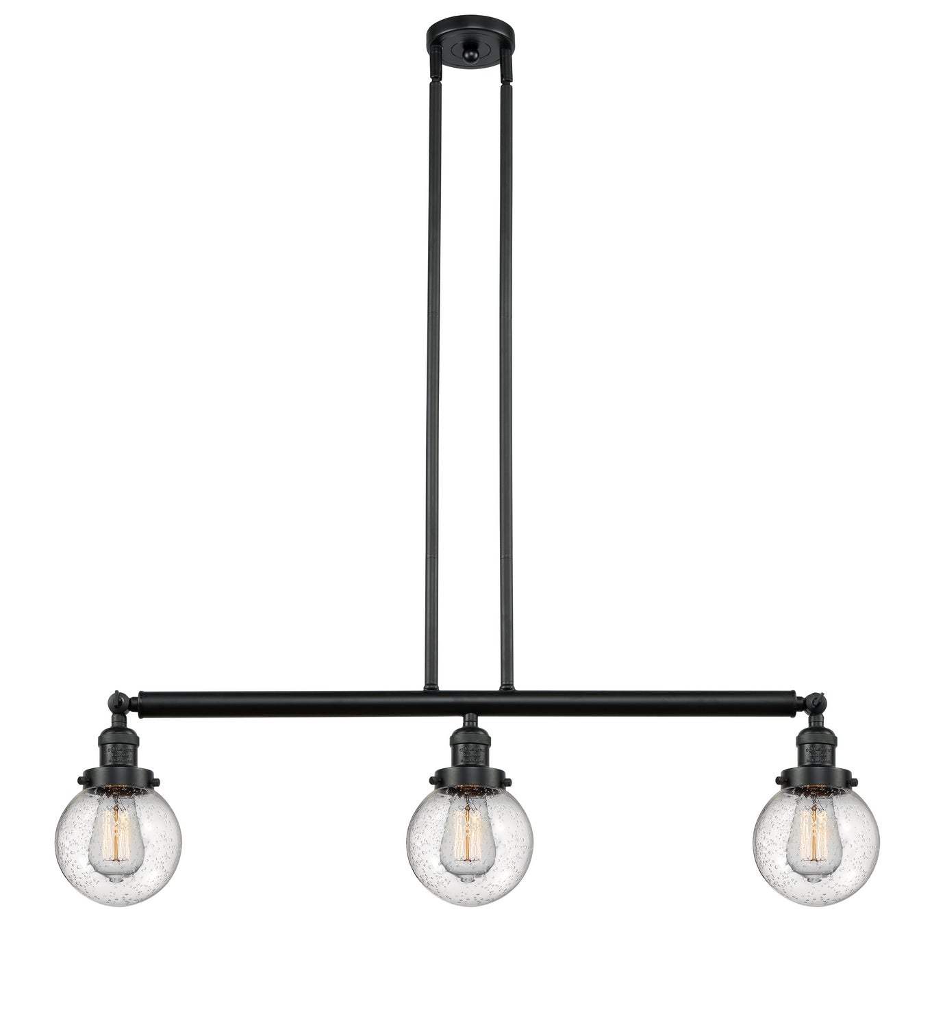 Innovations - 213-BK-G204-6-LED - LED Island Pendant - Franklin Restoration - Matte Black