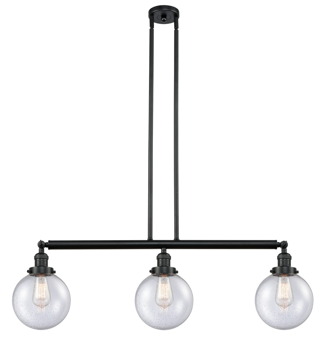 Innovations - 213-BK-G204-8 - Three Light Island Pendant - Franklin Restoration - Matte Black