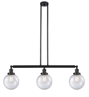 Innovations - 213-BK-G204-8 - Three Light Island Pendant - Franklin Restoration - Matte Black