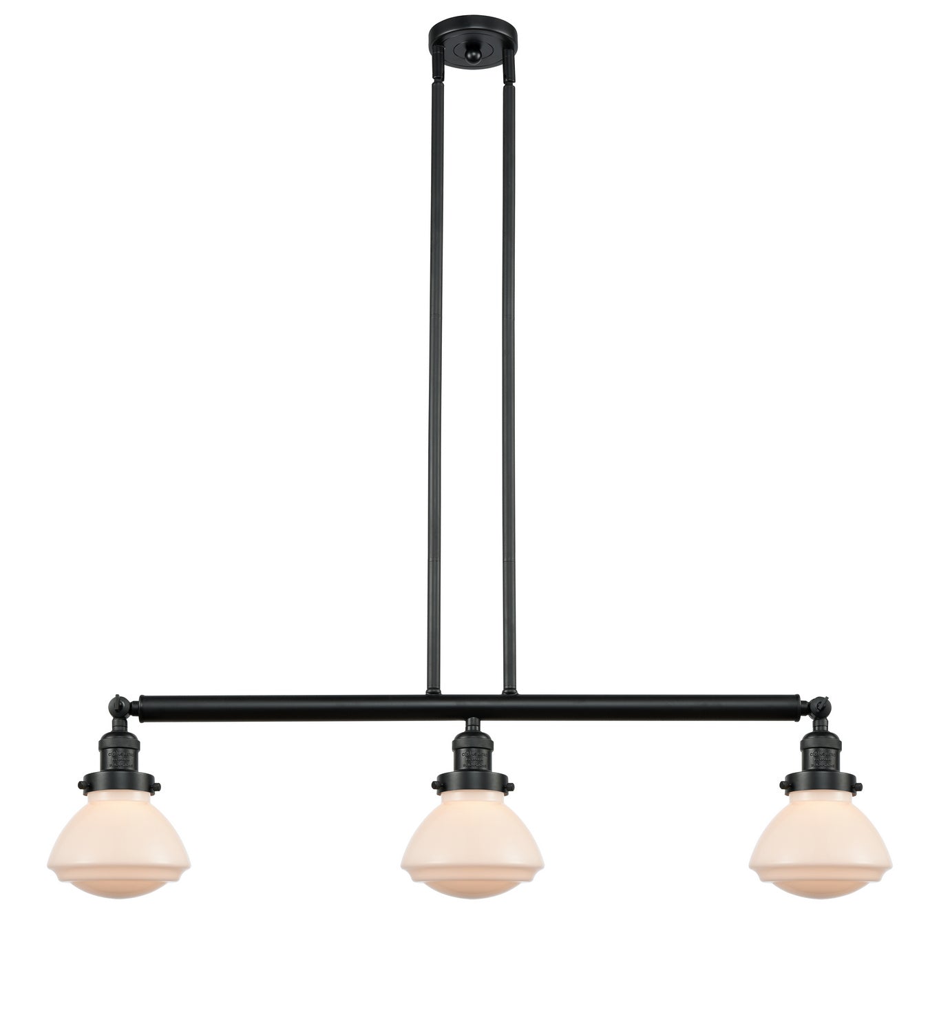 Innovations - 213-BK-G321 - Three Light Island Pendant - Franklin Restoration - Matte Black