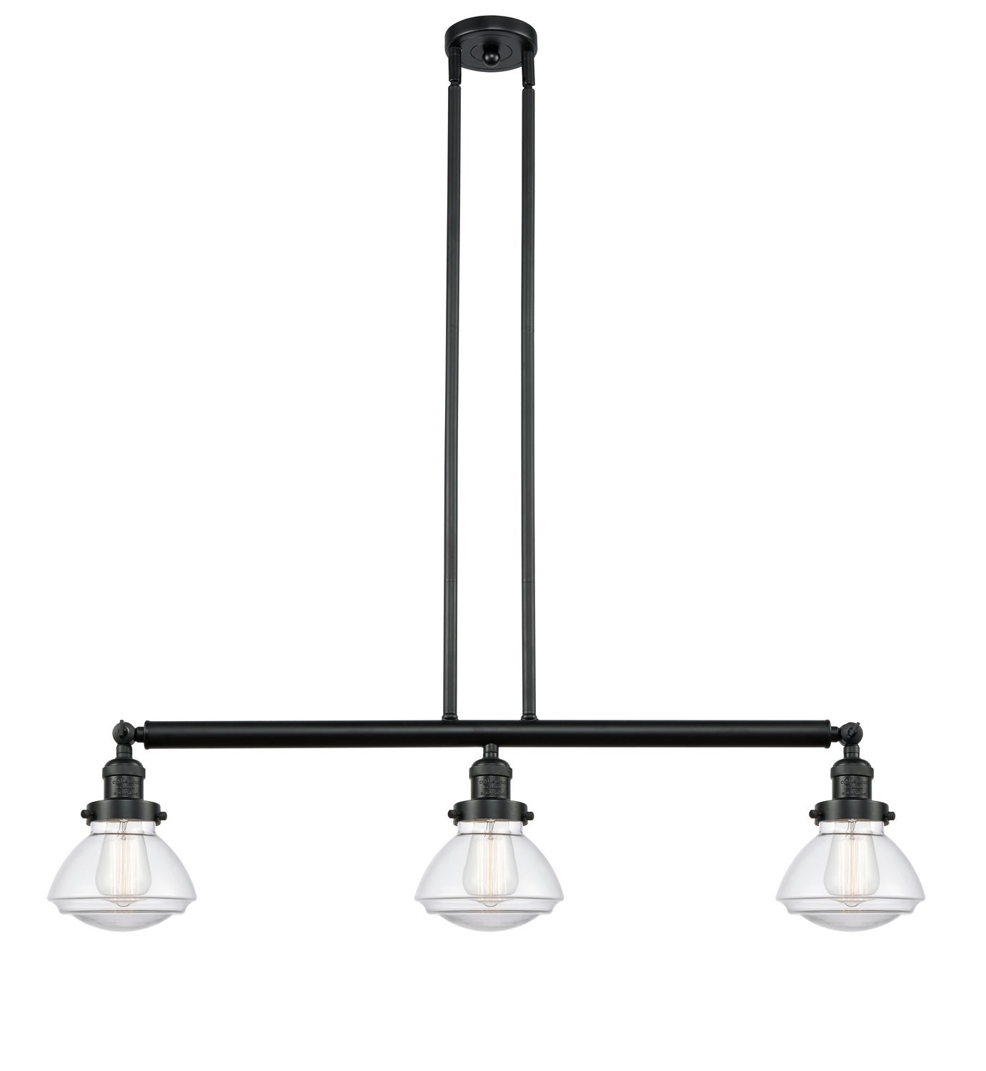 Innovations - 213-BK-G322 - Three Light Island Pendant - Franklin Restoration - Matte Black