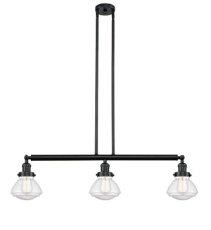 Innovations - 213-BK-G324 - Three Light Island Pendant - Franklin Restoration - Matte Black