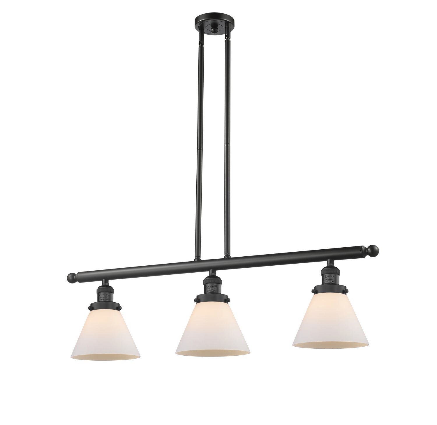 Innovations - 213-BK-G41 - Three Light Island Pendant - Franklin Restoration - Matte Black