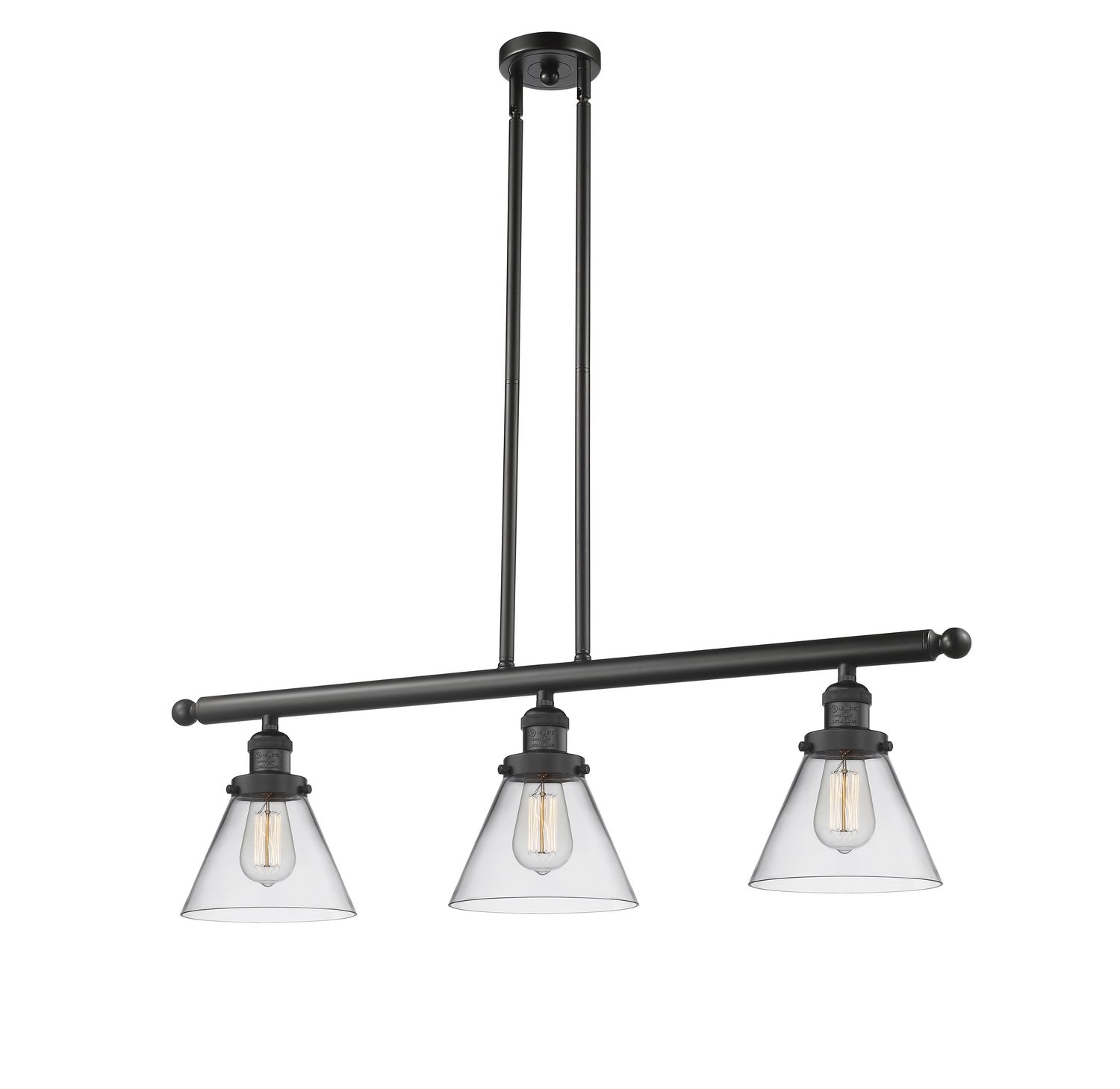 Innovations - 213-BK-G42 - Three Light Island Pendant - Franklin Restoration - Matte Black