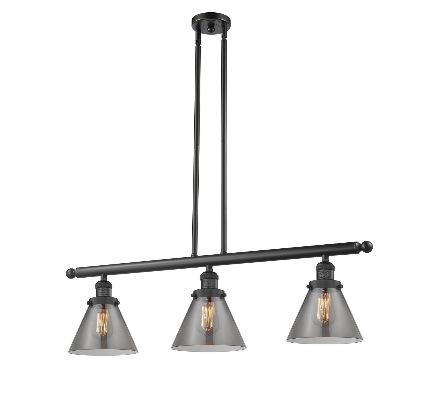 Innovations - 213-BK-G43 - Three Light Island Pendant - Franklin Restoration - Matte Black