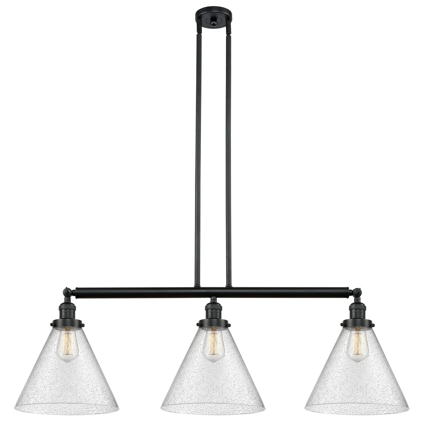 Innovations - 213-BK-G44-L - Three Light Island Pendant - Franklin Restoration - Matte Black