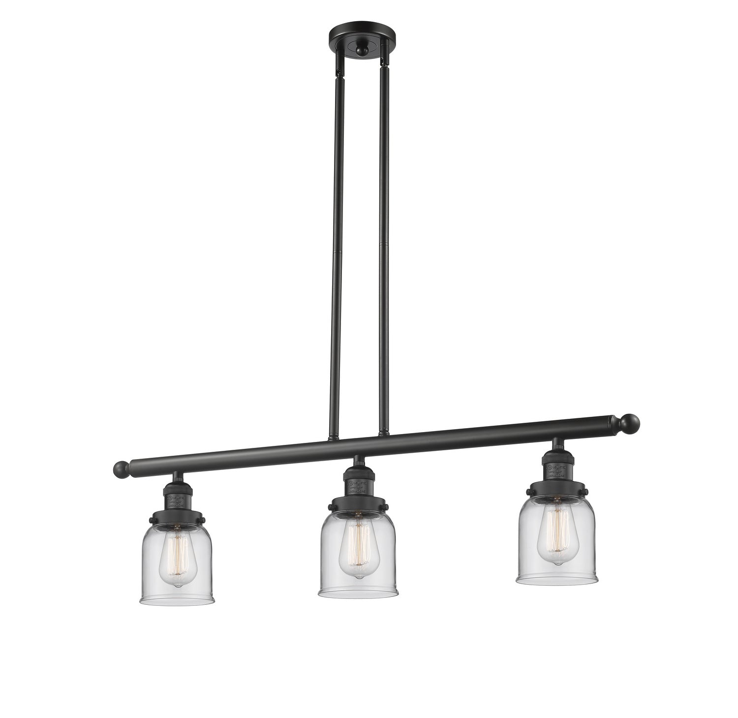 Innovations - 213-BK-G52 - Three Light Island Pendant - Franklin Restoration - Matte Black