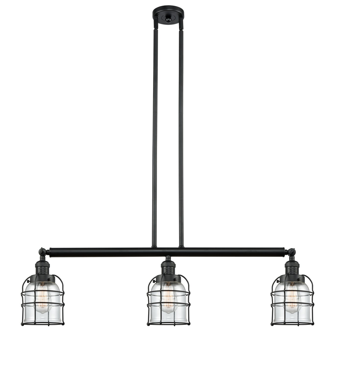 Innovations - 213-BK-G52-CE - Three Light Island Pendant - Franklin Restoration - Matte Black