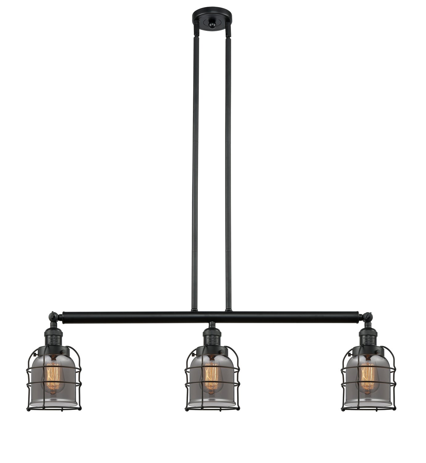 Innovations - 213-BK-G53-CE - Three Light Island Pendant - Franklin Restoration - Matte Black