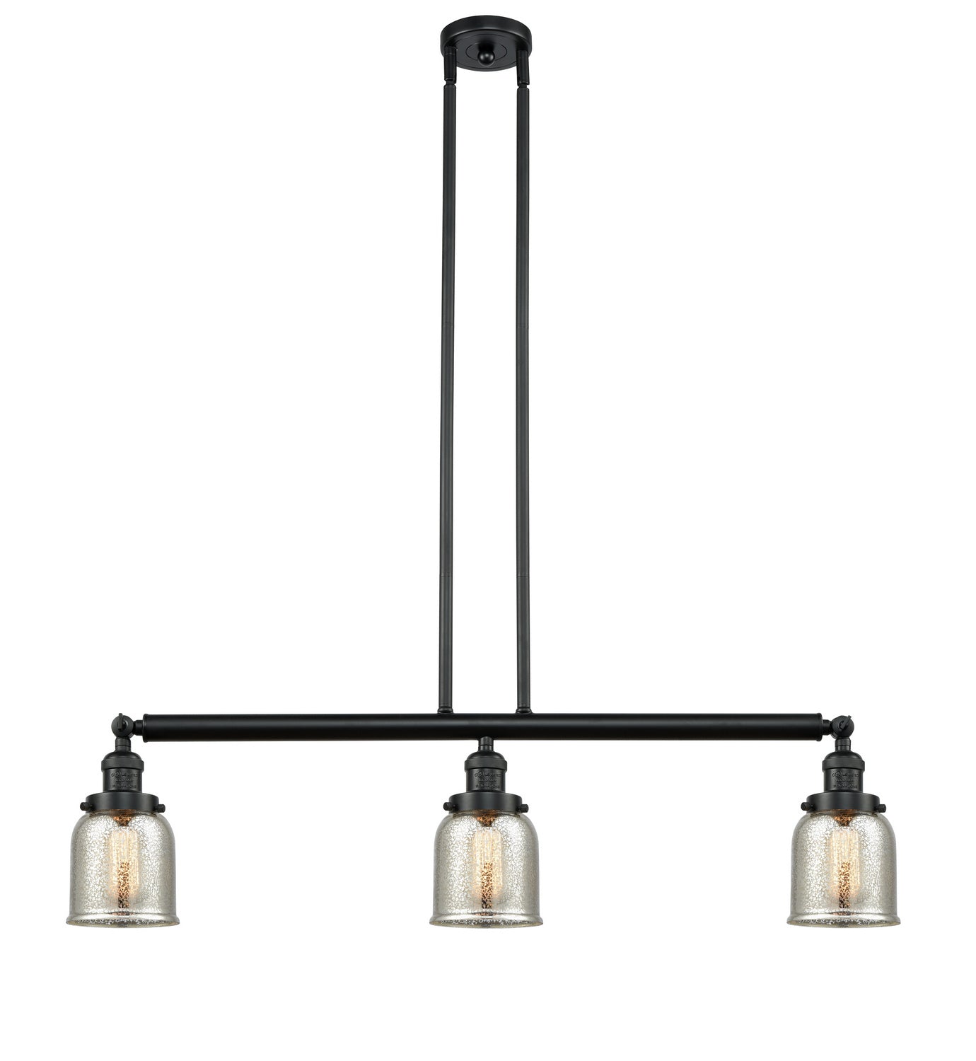 Innovations - 213-BK-G58 - Three Light Island Pendant - Franklin Restoration - Matte Black