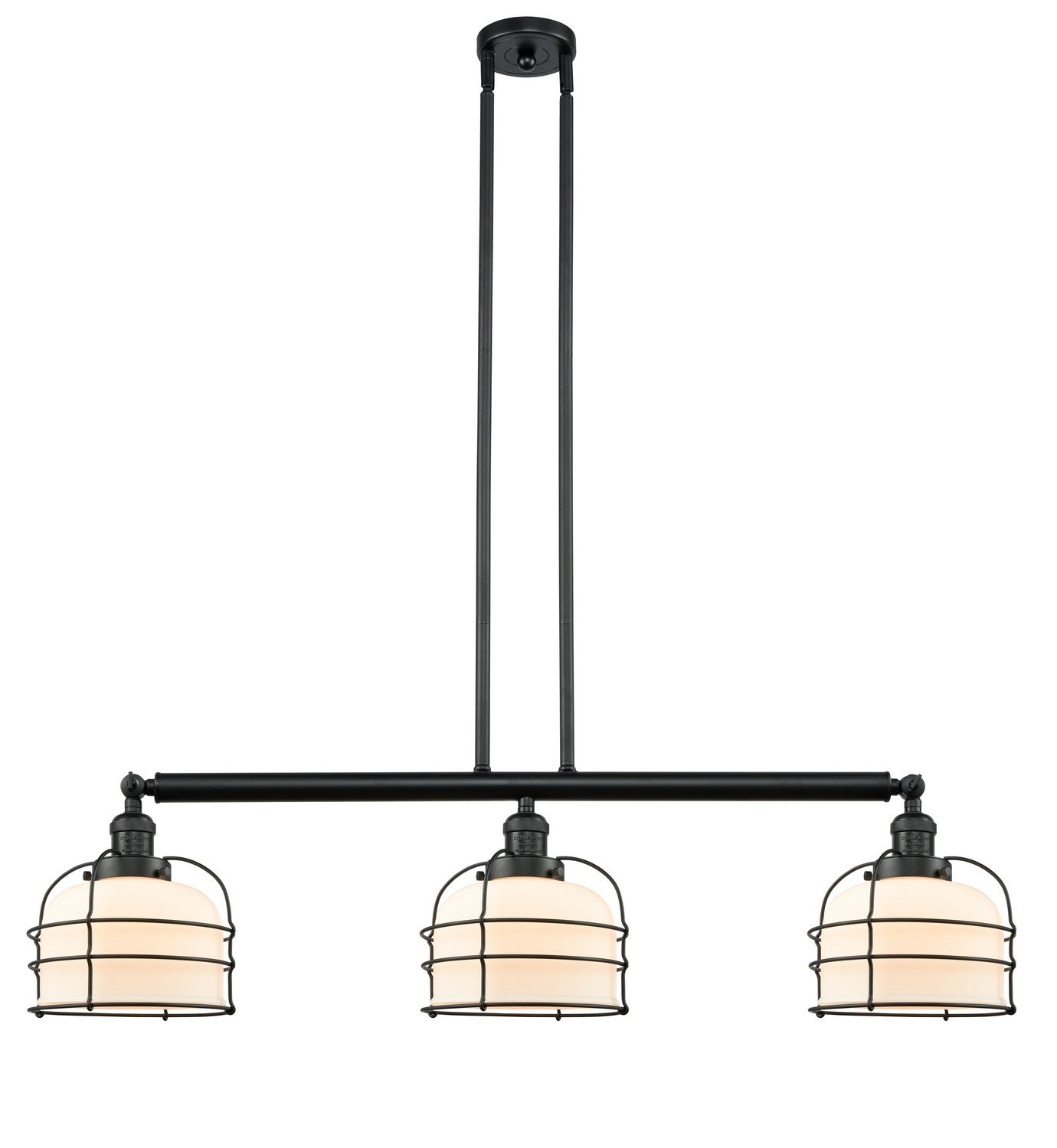 Innovations - 213-BK-G71-CE - Three Light Island Pendant - Franklin Restoration - Matte Black