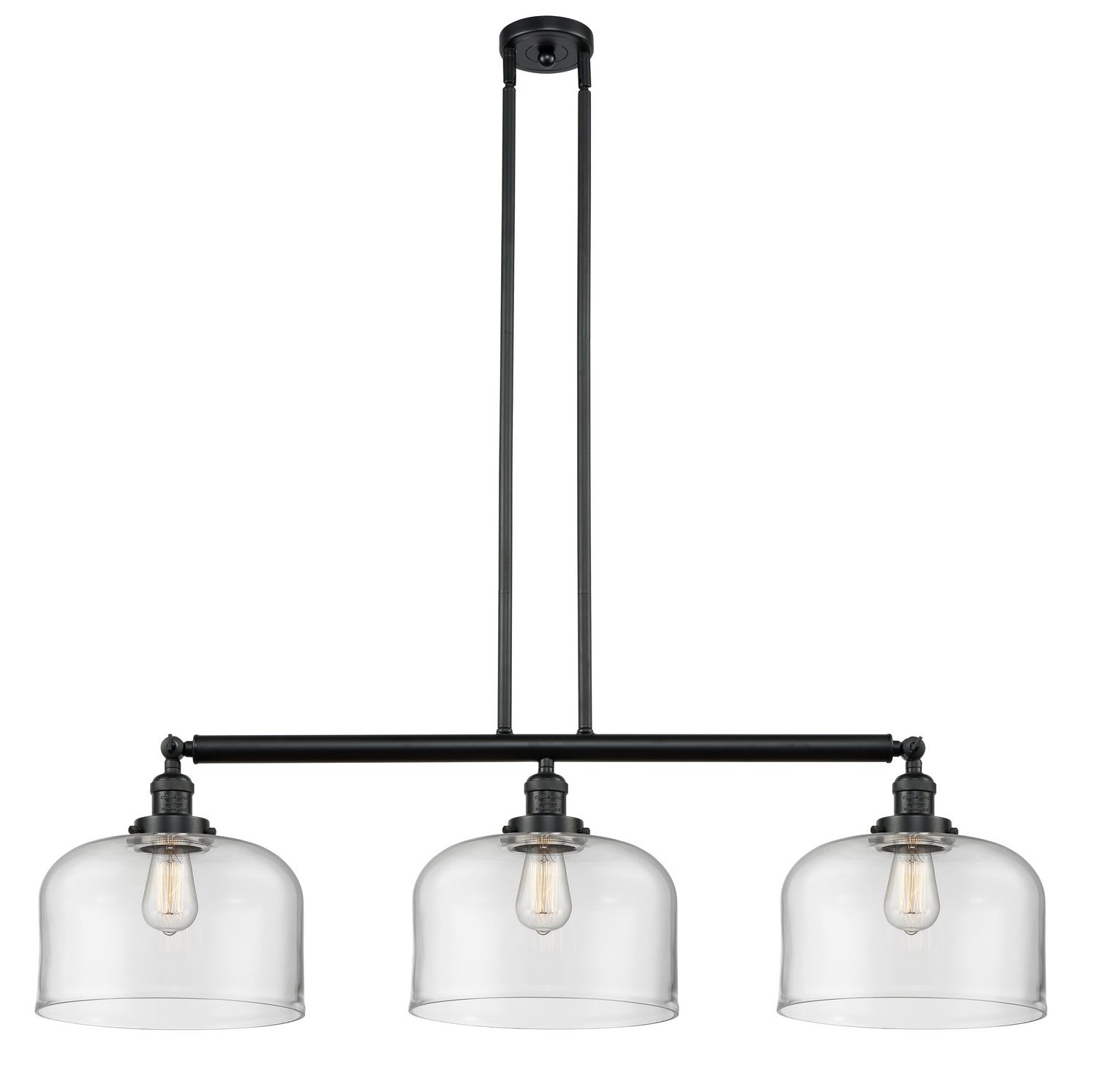 Innovations - 213-BK-G72-L - Three Light Island Pendant - Franklin Restoration - Matte Black