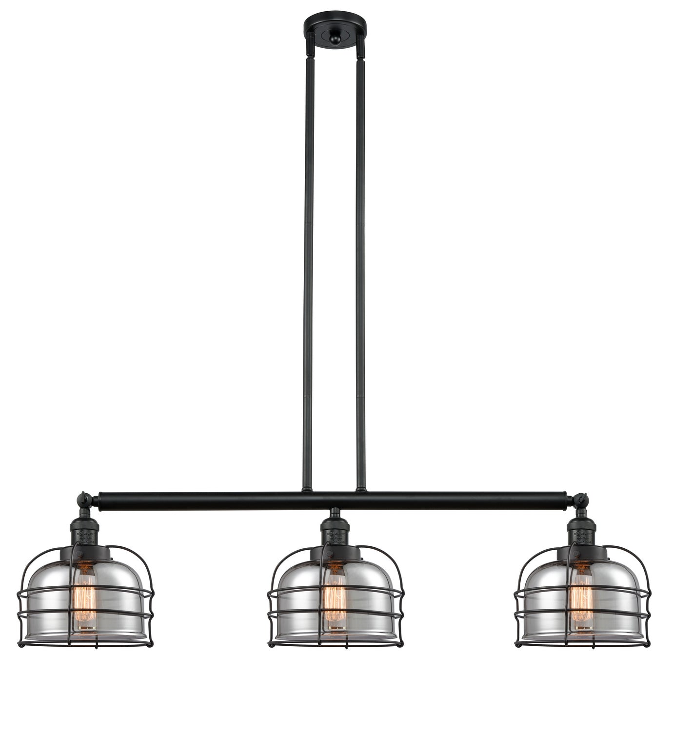 Innovations - 213-BK-G73-CE - Three Light Island Pendant - Franklin Restoration - Matte Black