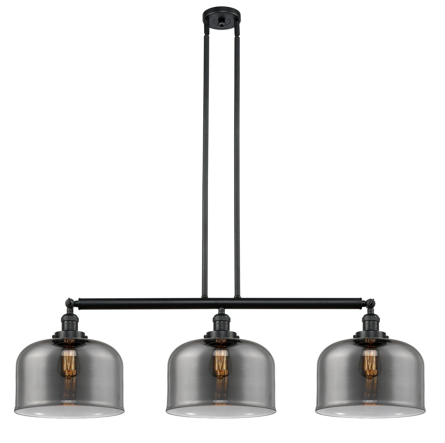 Innovations - 213-BK-G73-L - Three Light Island Pendant - Franklin Restoration - Matte Black