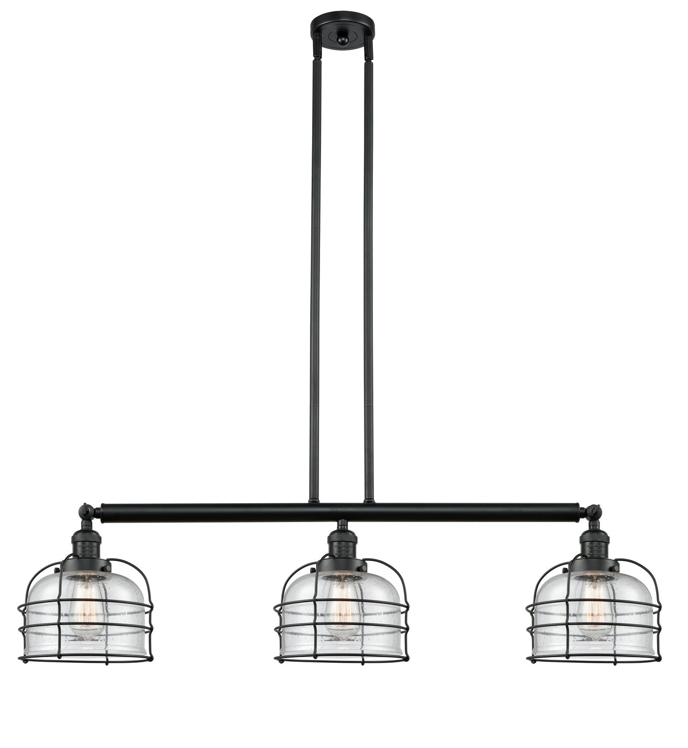 Innovations - 213-BK-G74-CE - Three Light Island Pendant - Franklin Restoration - Matte Black