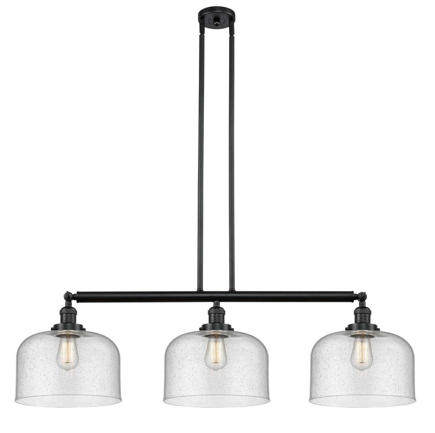 Innovations - 213-BK-G74-L - Three Light Island Pendant - Franklin Restoration - Matte Black