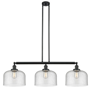 Innovations - 213-BK-G74-L - Three Light Island Pendant - Franklin Restoration - Matte Black