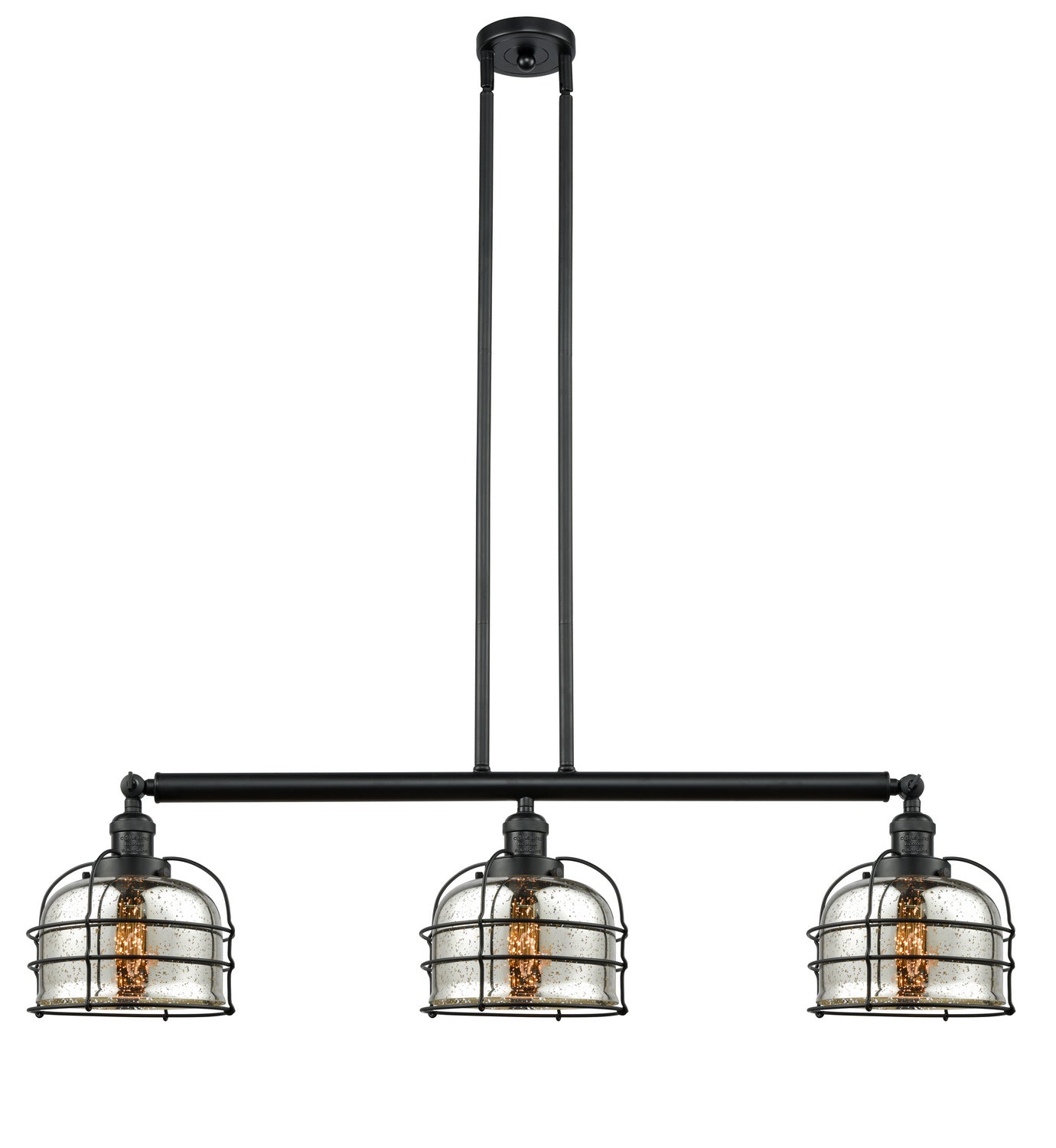 Innovations - 213-BK-G78-CE - Three Light Island Pendant - Franklin Restoration - Matte Black