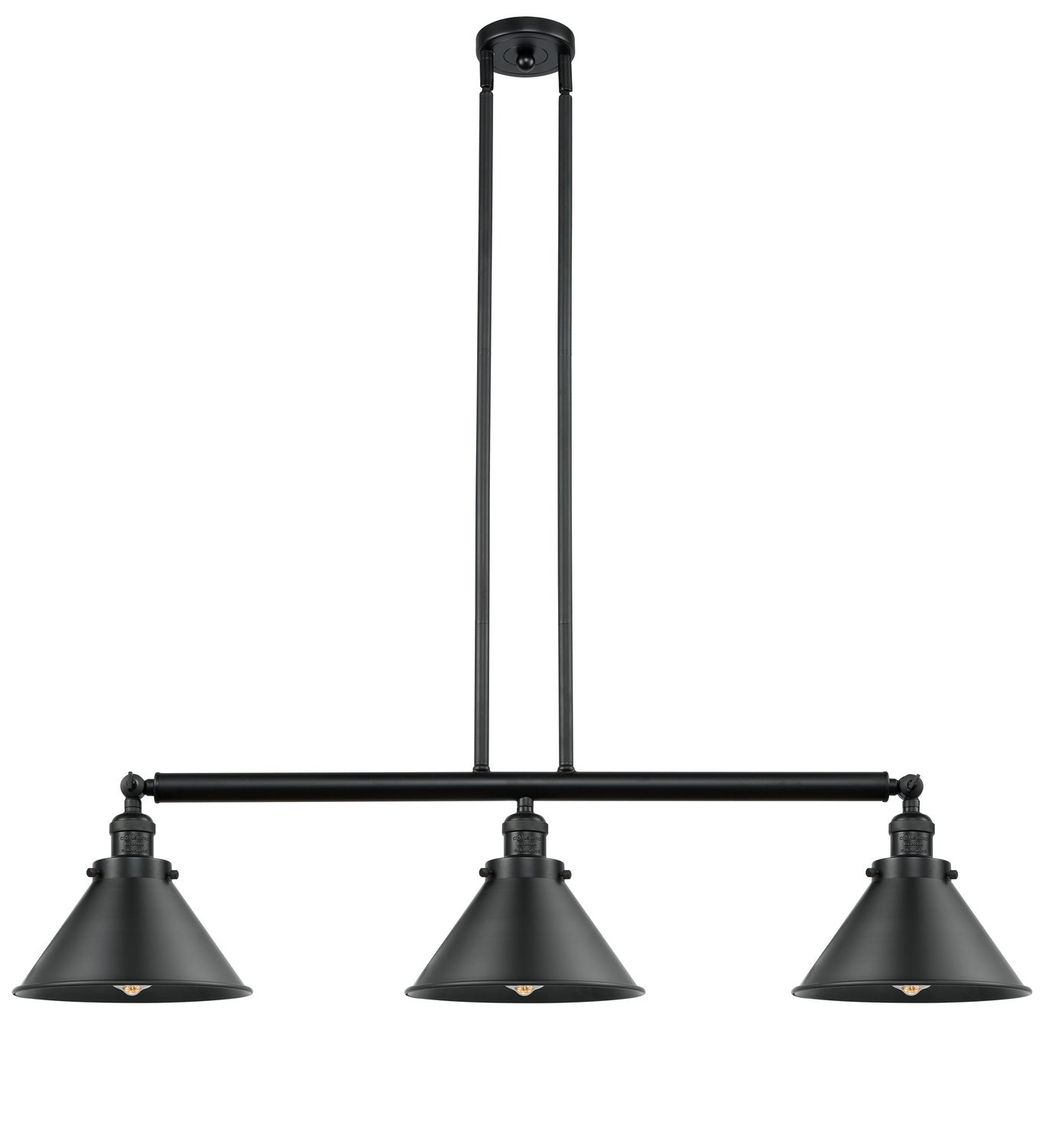 Innovations - 213-BK-M10-BK - Three Light Island Pendant - Franklin Restoration - Matte Black