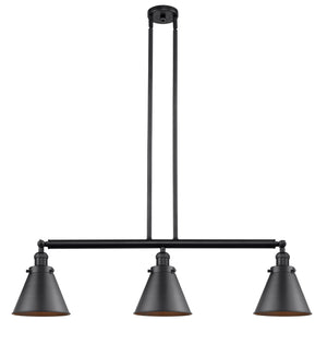 Innovations - 213-BK-M13-BK - Three Light Island Pendant - Franklin Restoration - Matte Black