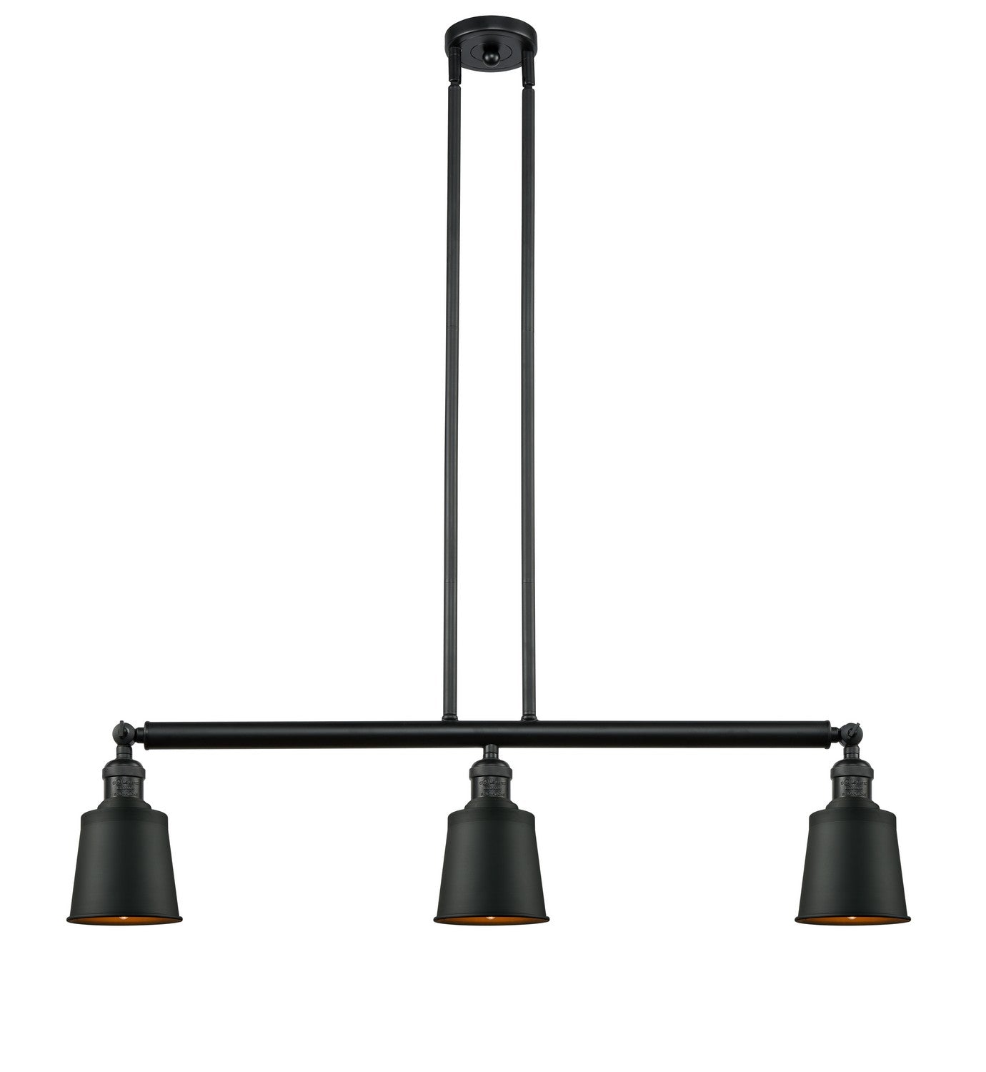 Innovations - 213-BK-M9-BK - Three Light Island Pendant - Franklin Restoration - Matte Black