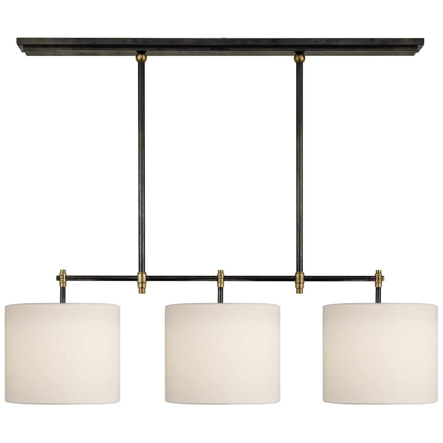 Visual Comfort Signature - TOB 5004BZ/HAB-L - Three Light Billiard Pendant - Bryant - Bronze and Hand-Rubbed Antique Brass