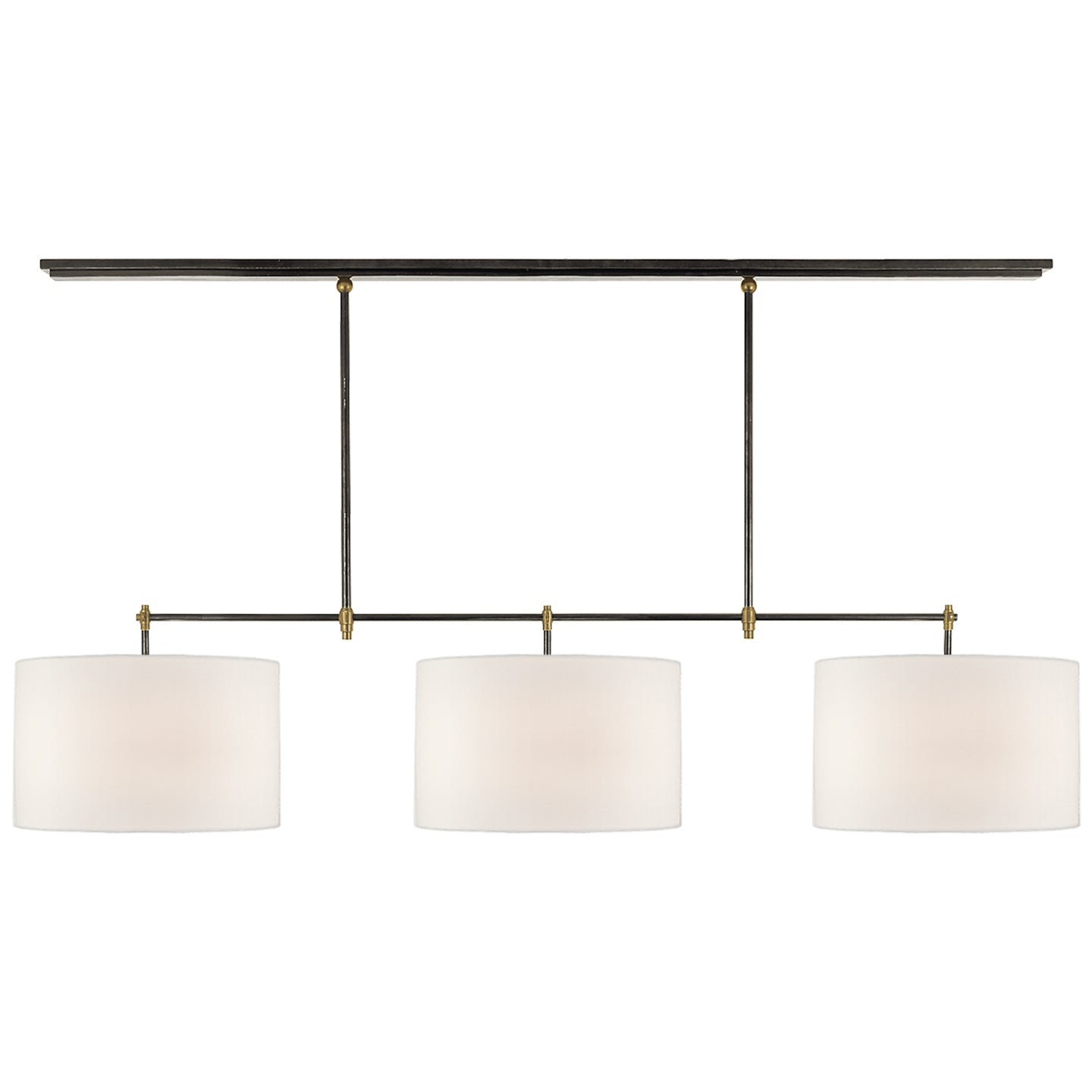 Visual Comfort Signature - TOB 5005BZ/HAB-L - Three Light Billiard Pendant - Bryant - Bronze and Hand-Rubbed Antique Brass