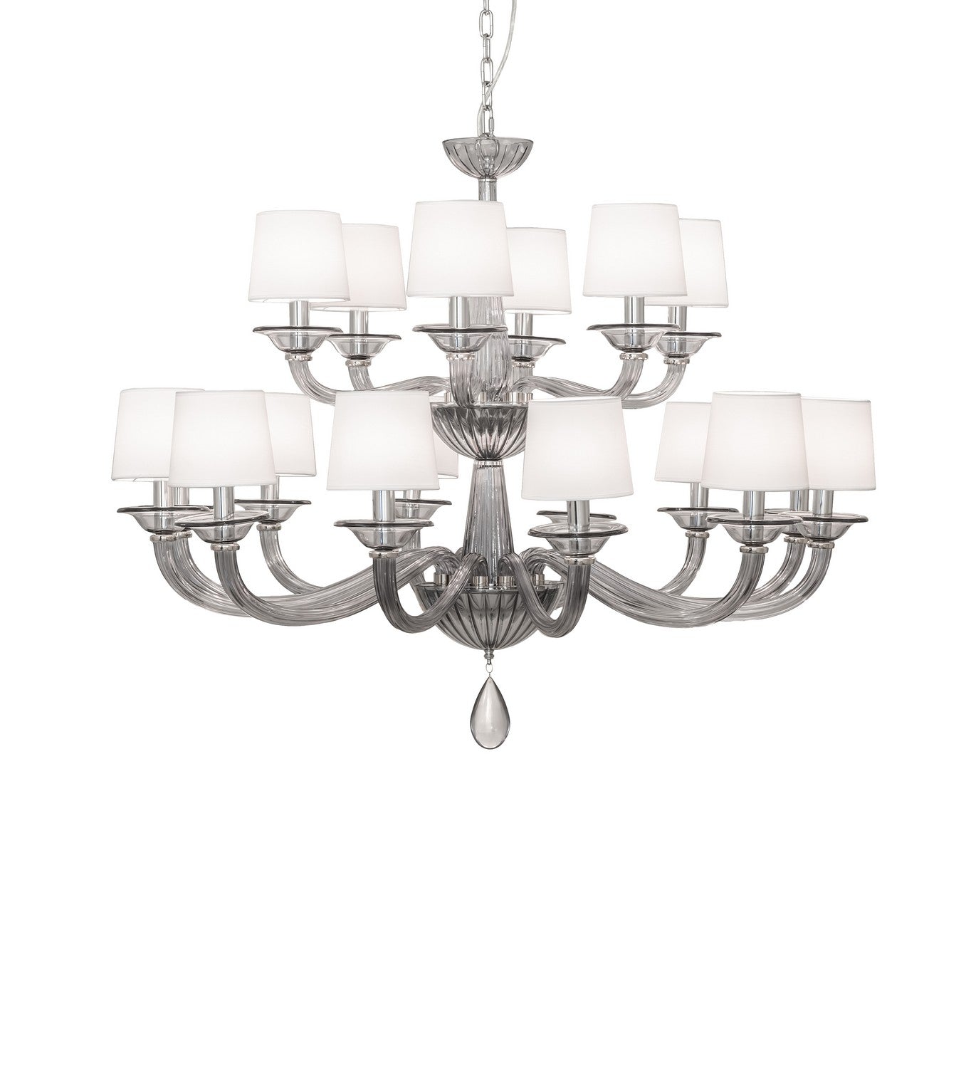 Meyda Tiffany - 245498 - LED Chandelier - Murano Almaden - Smoked Glass/Polished Nickel