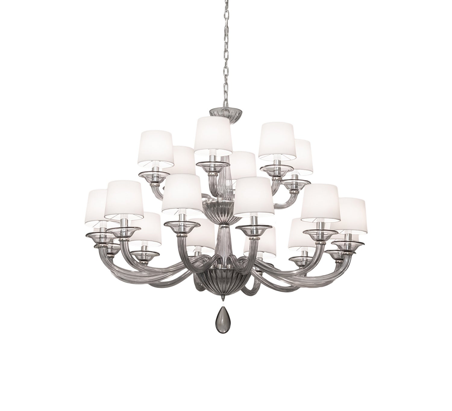 Meyda Tiffany - 245498 - LED Chandelier - Murano Almaden - Smoked Glass/Polished Nickel