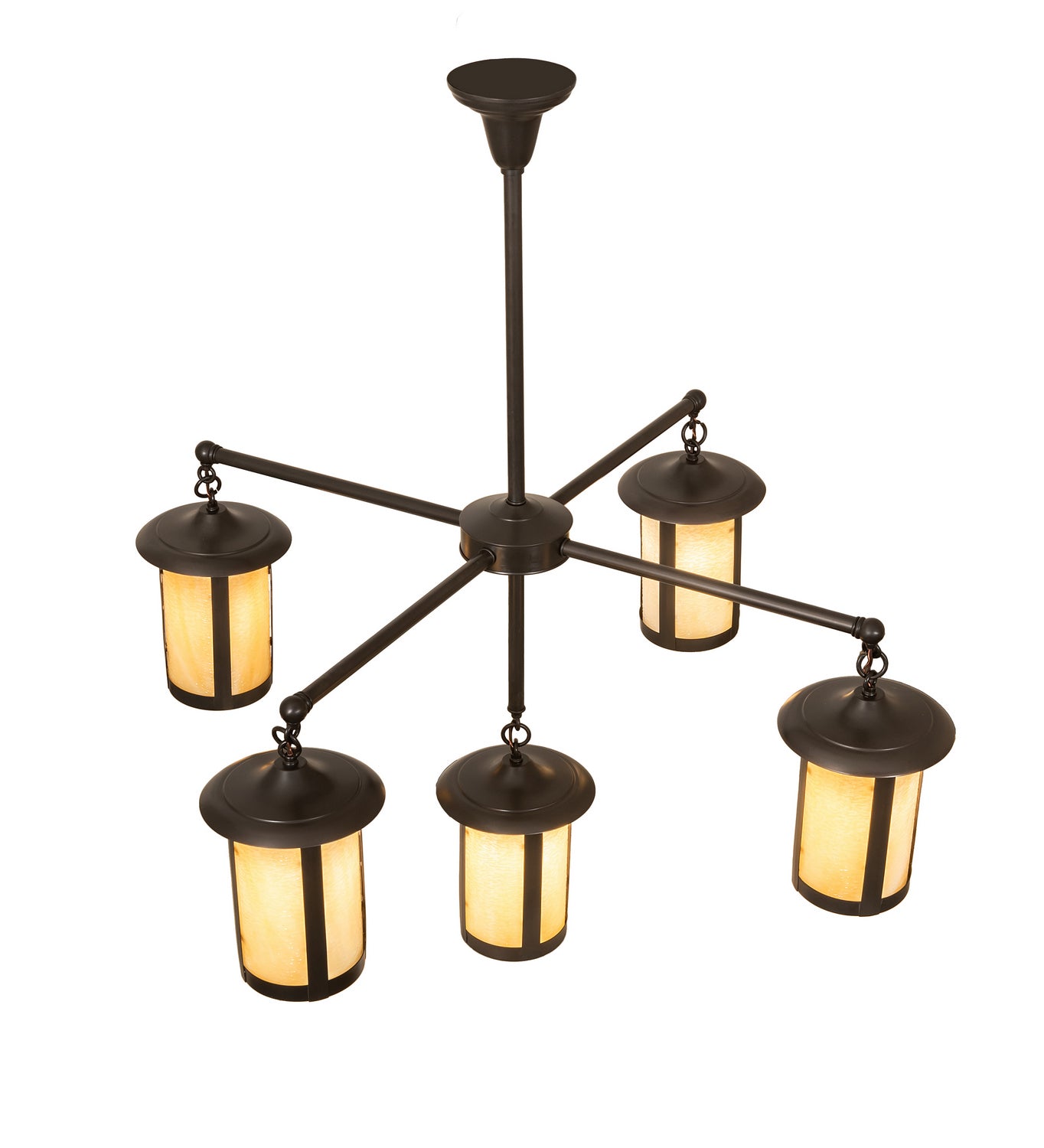 Meyda Tiffany - 245693 - Five Light Chandelier - Fulton - Craftsman Brown