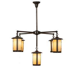 Meyda Tiffany - 245693 - Five Light Chandelier - Fulton - Craftsman Brown