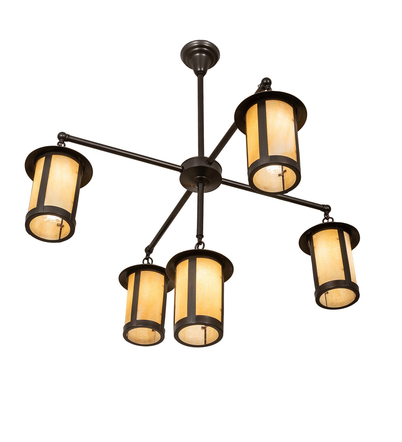 Meyda Tiffany - 245693 - Five Light Chandelier - Fulton - Craftsman Brown