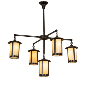 Meyda Tiffany - 245693 - Five Light Chandelier - Fulton - Craftsman Brown