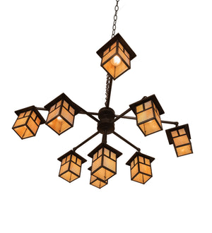 Meyda Tiffany - 247801 - Nine Light Chandelier - Hyde Park - Craftsman Brown & Oil Rubbed Bronze