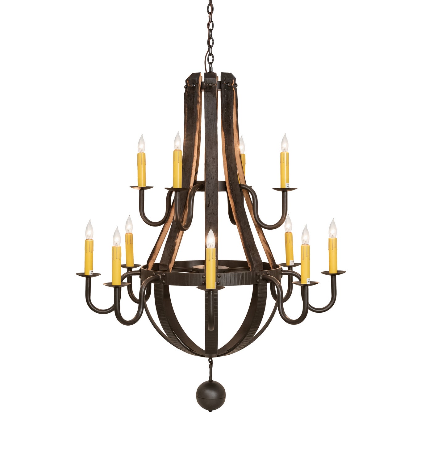 Meyda Tiffany - 247815 - 12 Light Chandelier - Barrel Stave - Wrought Iron