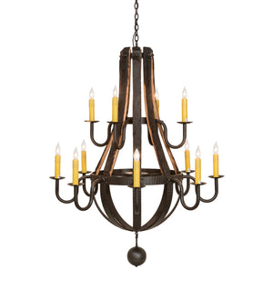 Meyda Tiffany - 247815 - 12 Light Chandelier - Barrel Stave - Wrought Iron