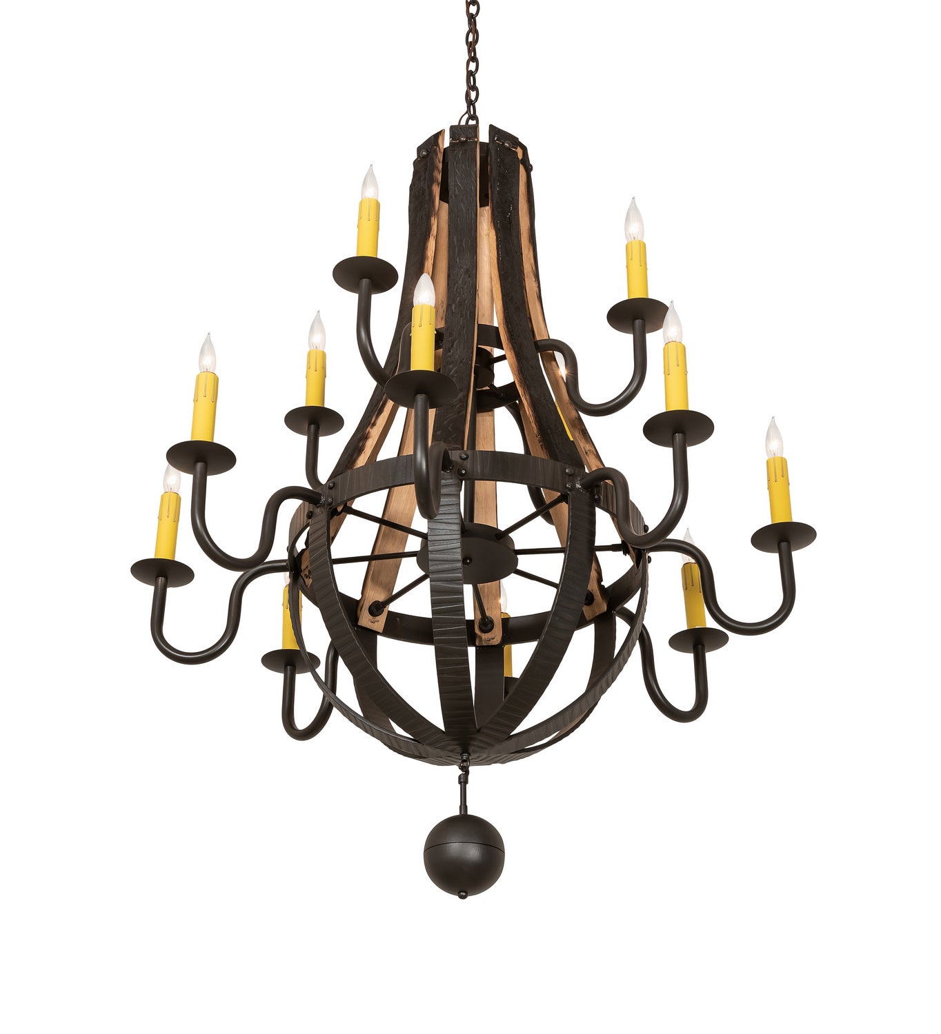 Meyda Tiffany - 247815 - 12 Light Chandelier - Barrel Stave - Wrought Iron