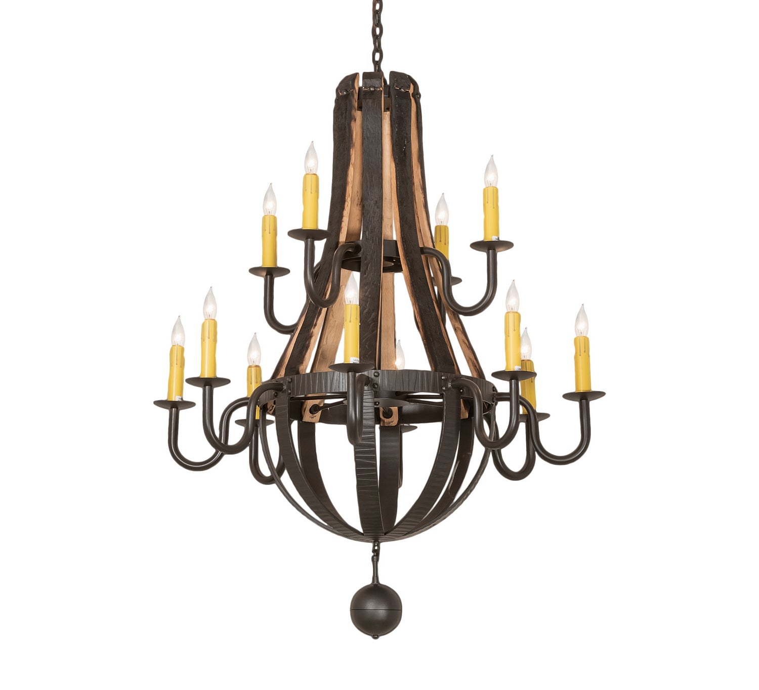 Meyda Tiffany - 247815 - 12 Light Chandelier - Barrel Stave - Wrought Iron