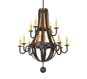 Meyda Tiffany - 247815 - 12 Light Chandelier - Barrel Stave - Wrought Iron