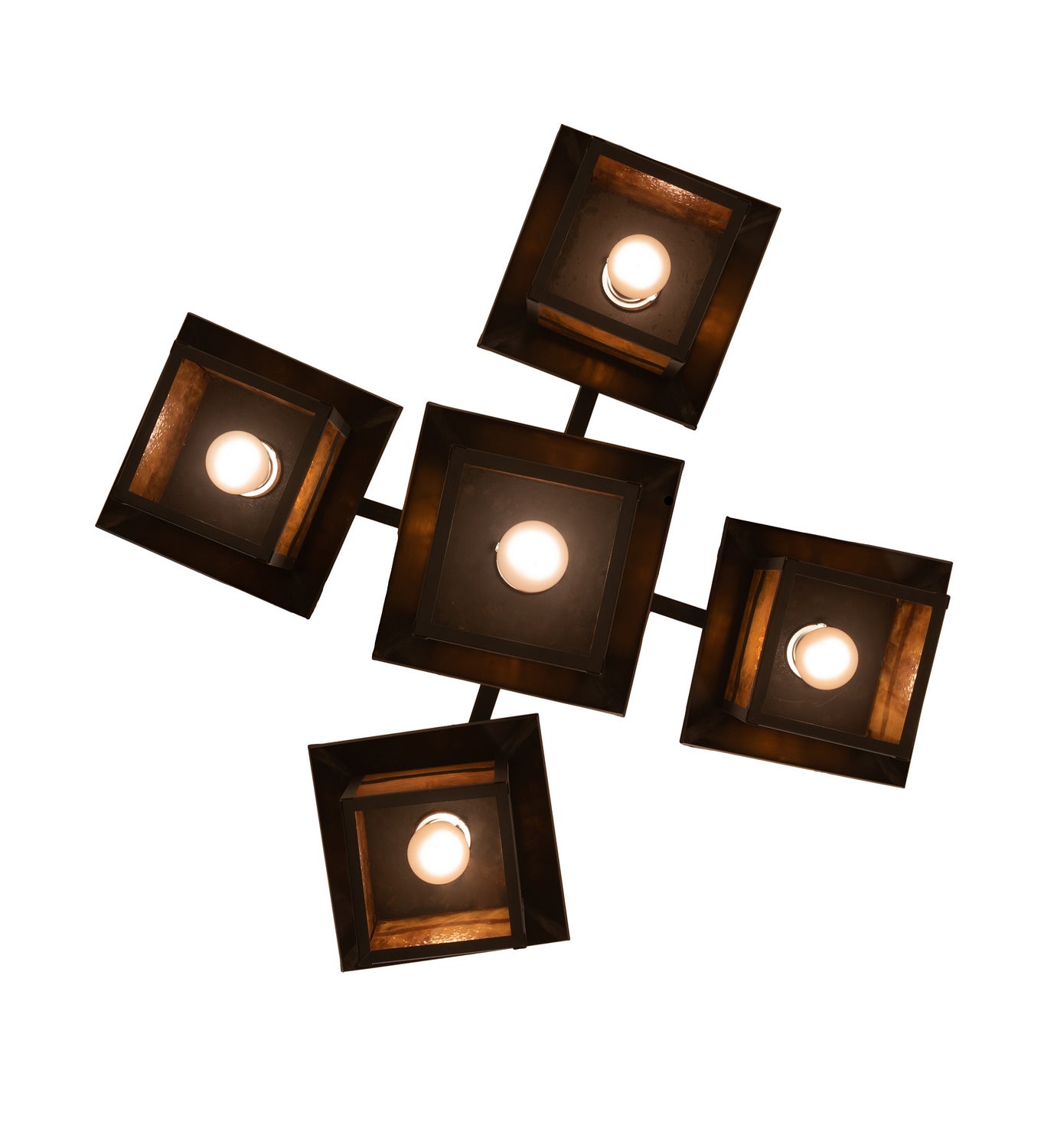 Meyda Tiffany - 248516 - Five Light Chandelier - Seneca - Craftsman Brown On Brass