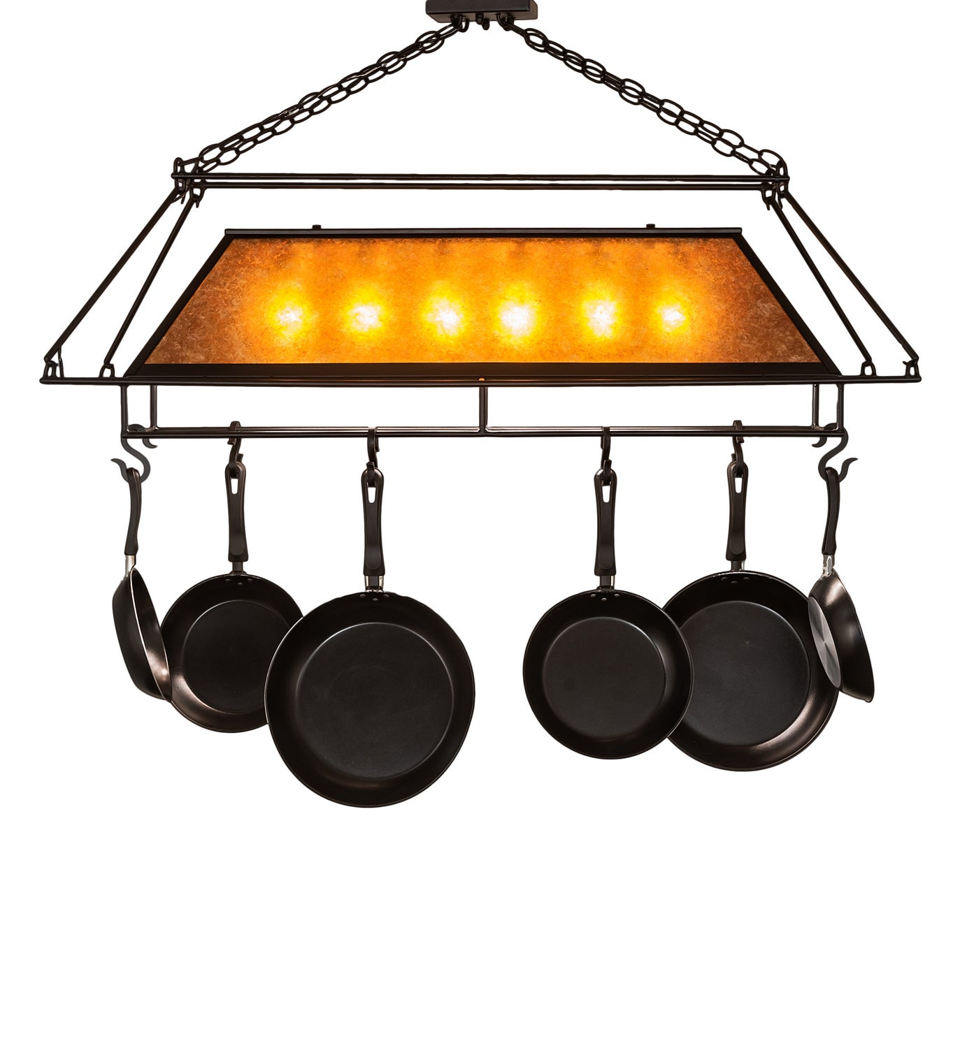 Meyda Tiffany - 250947 - Six Light Pot Rack - Textured Black