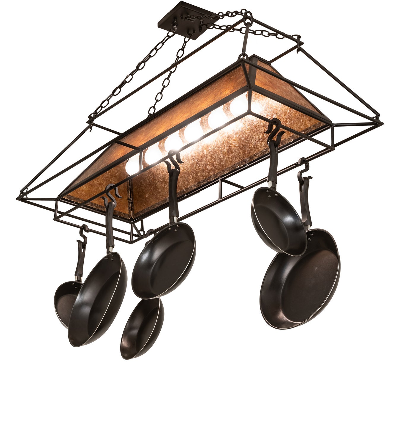 Meyda Tiffany - 250947 - Six Light Pot Rack - Textured Black