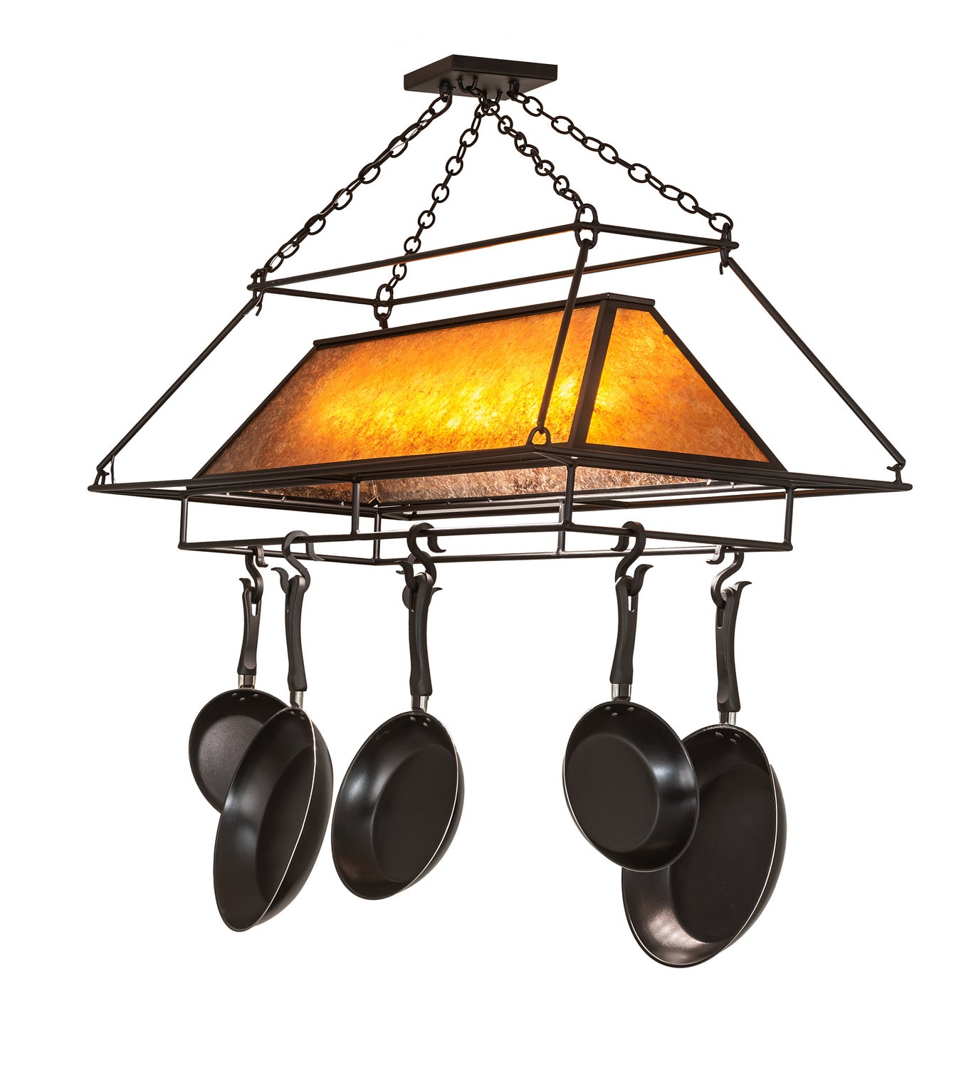 Meyda Tiffany - 250947 - Six Light Pot Rack - Textured Black