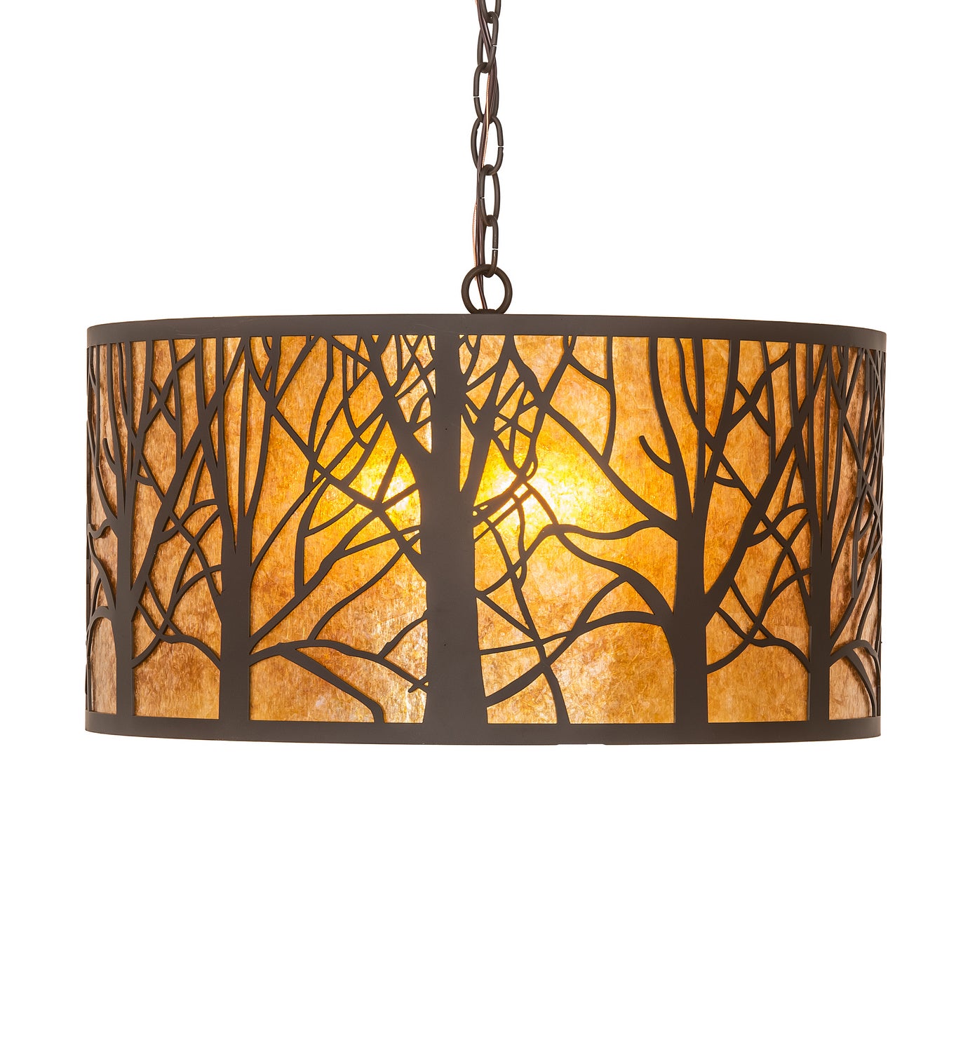 Meyda Tiffany - 251387 - Three Light Pendant - Winter Maple - Oil Rubbed Bronze