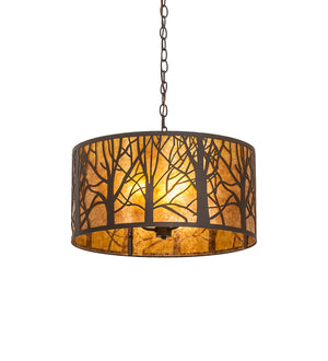 Meyda Tiffany - 251387 - Three Light Pendant - Winter Maple - Oil Rubbed Bronze